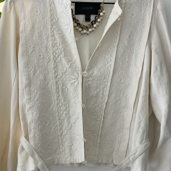 J.Crew Collection ~ Embroidered Linen Jacket - Picture 6 of 9